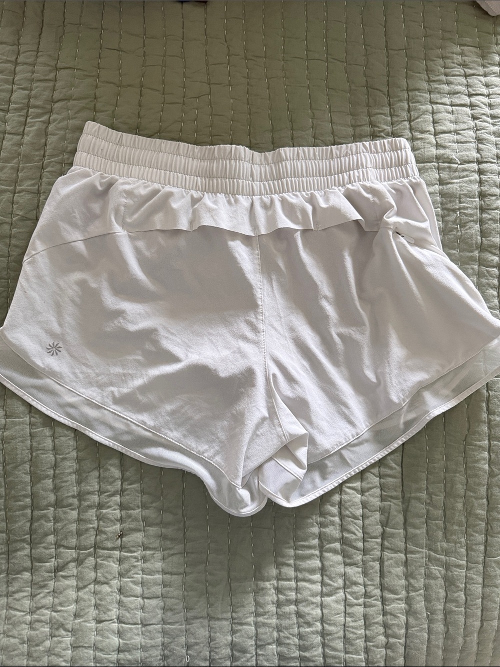 Athleta White Athletic Shorts with Elastic Waistband